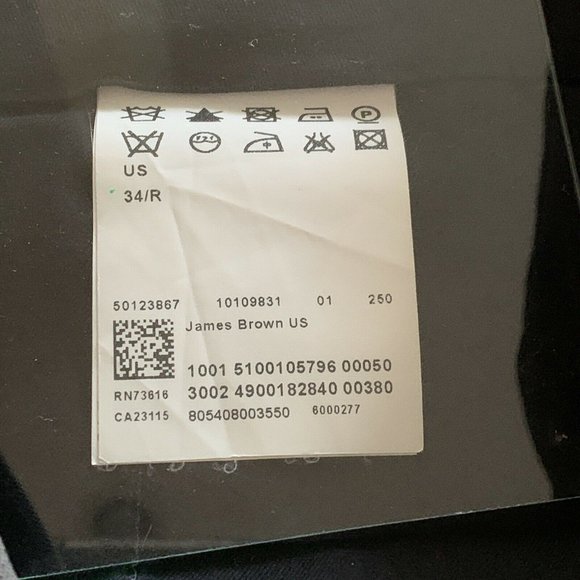 HUGO BOSS Pant Flat Front All Wool Gaberdine Olive Khaki Taupe Waist 34 x 29 - Picture 3 of 7